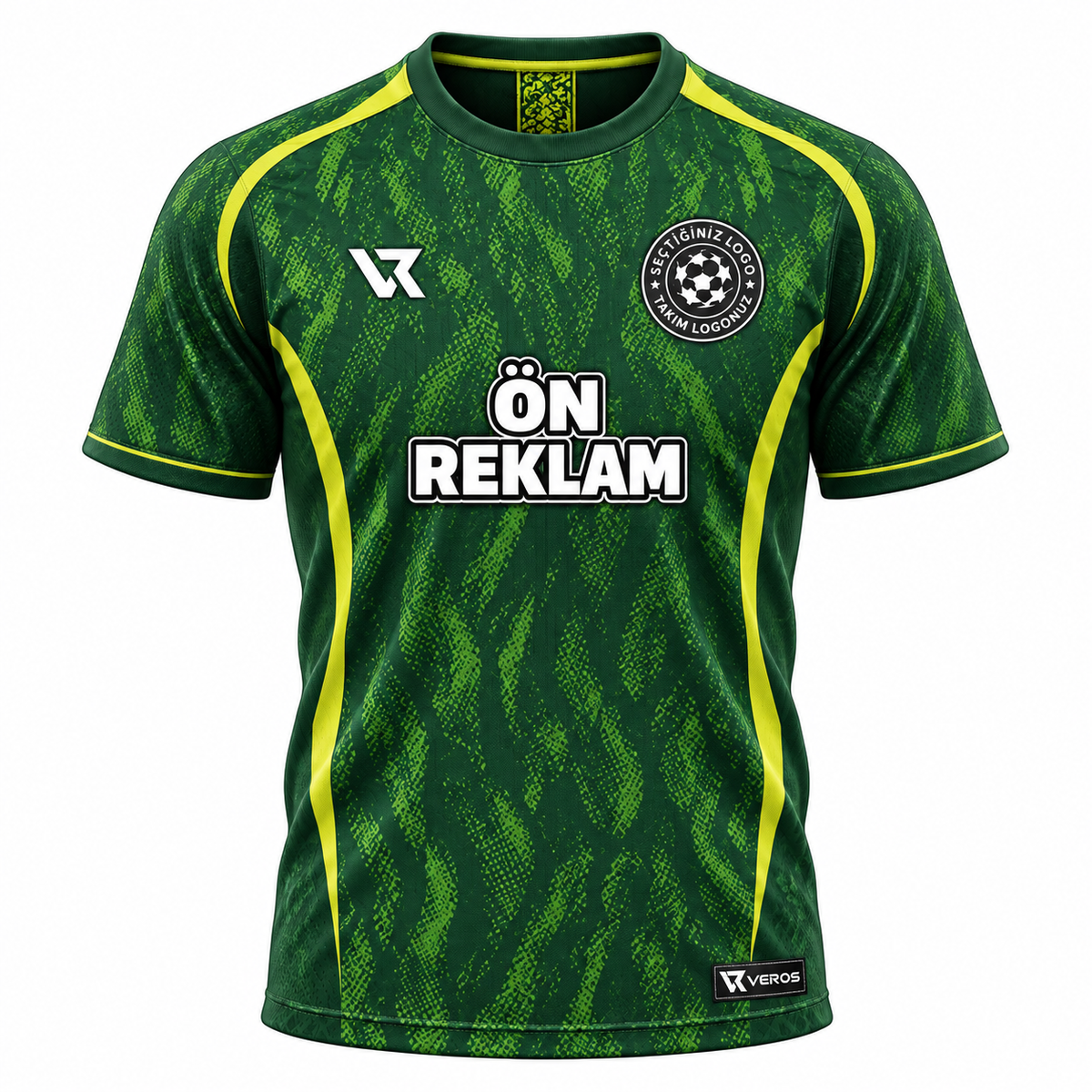VEROS Forest Pulse Futbol Forma Takımı ön görünüm Orman Yeşili-Lime-Sarı