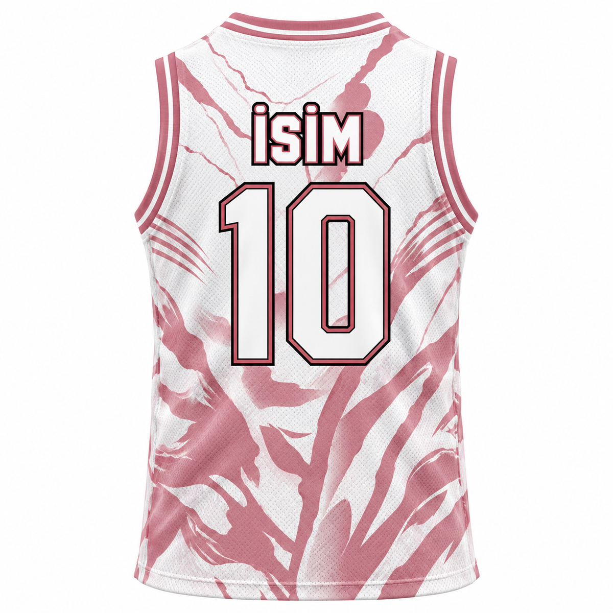 VEROS Rose Marble Basketbol Forma Takımı arka isim ve numara görünümü