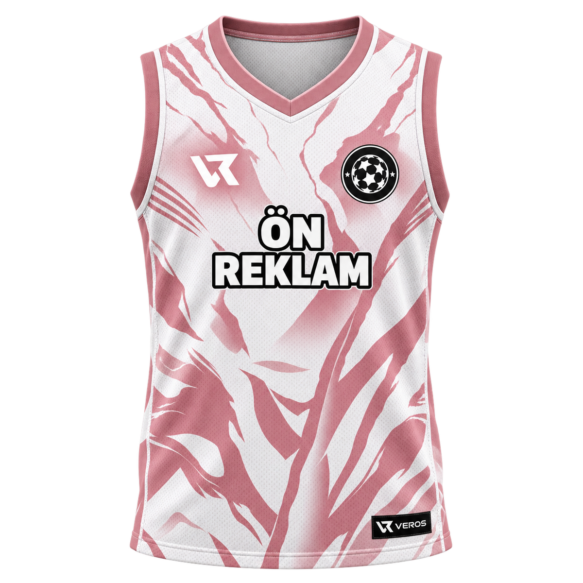 VEROS Rose Marble Basketbol Forma Takımı ön görünüm Pudra-Beyaz