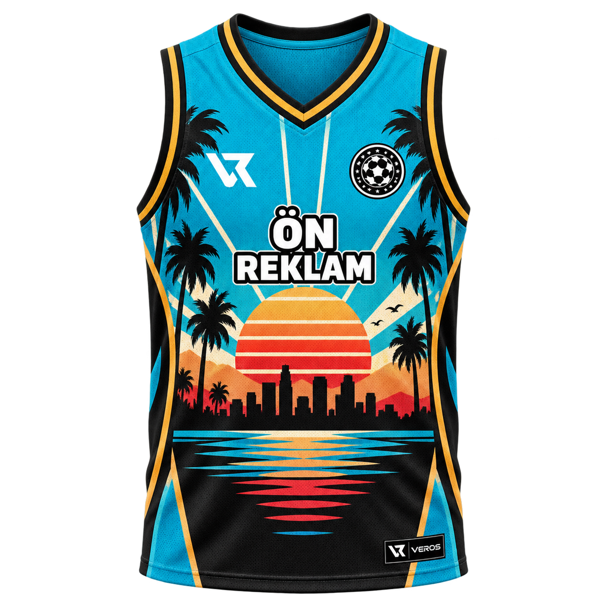 VEROS Sunset Dynasty Basketbol Forma Takımı ön görünüm Turkuaz-Siyah-Taba
