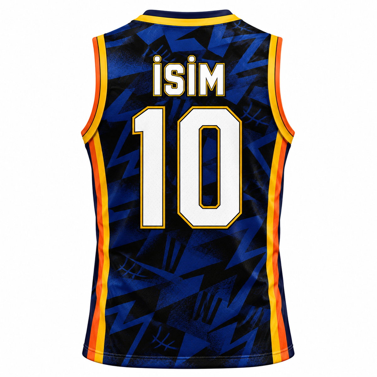 VEROS Thunder Grid Basketbol Forma Takımı arka isim ve numara görünümü