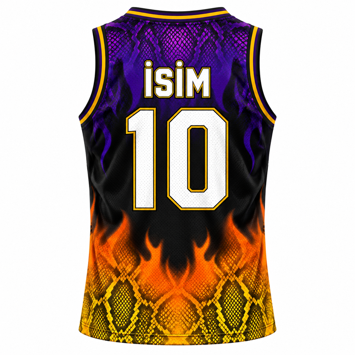 VEROS Viper Flame Basketbol Forma Takımı arka isim ve numara görünümü